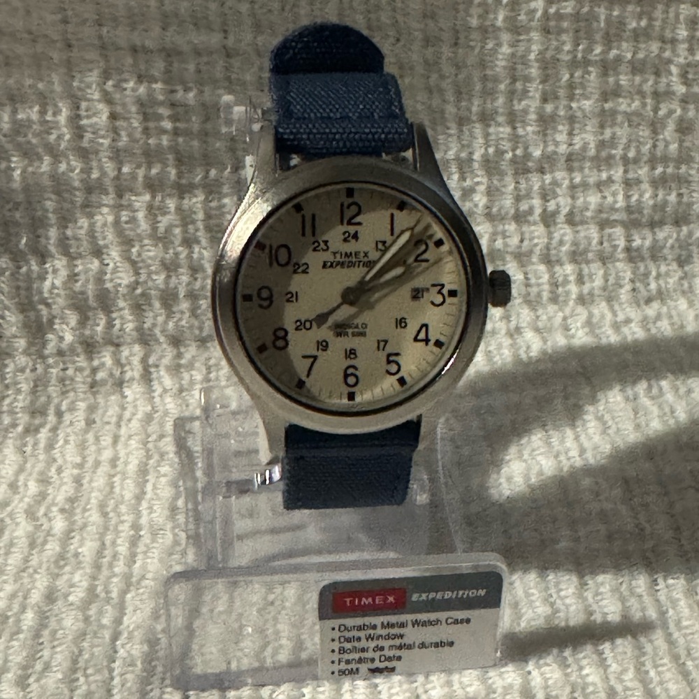 Timex Expedition Silver and Blue Watch